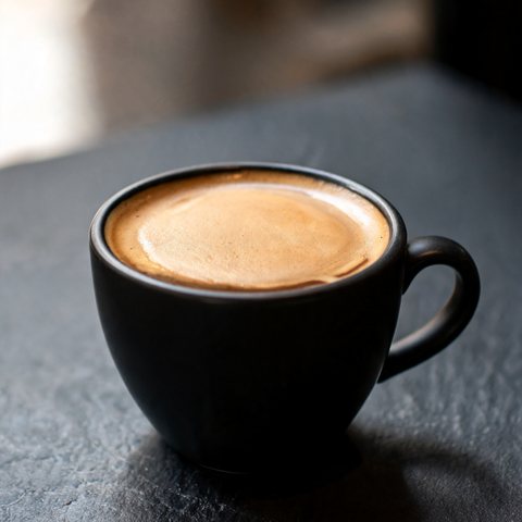 Long black coffee with crema