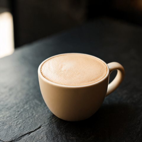 Oat milk cappuccino with thick foam