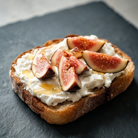 Ricotta and honey toast with figs